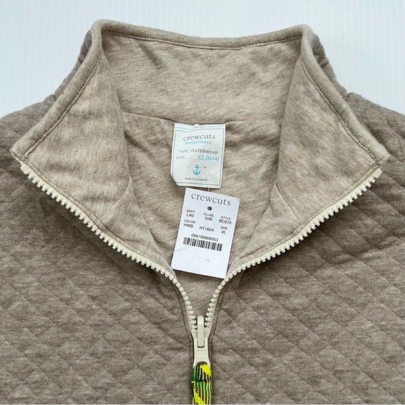 Sold@me NWT Crewcuts Kids' quilted jersey reversible half-zip sweatshirt - Picture 5 of 8
